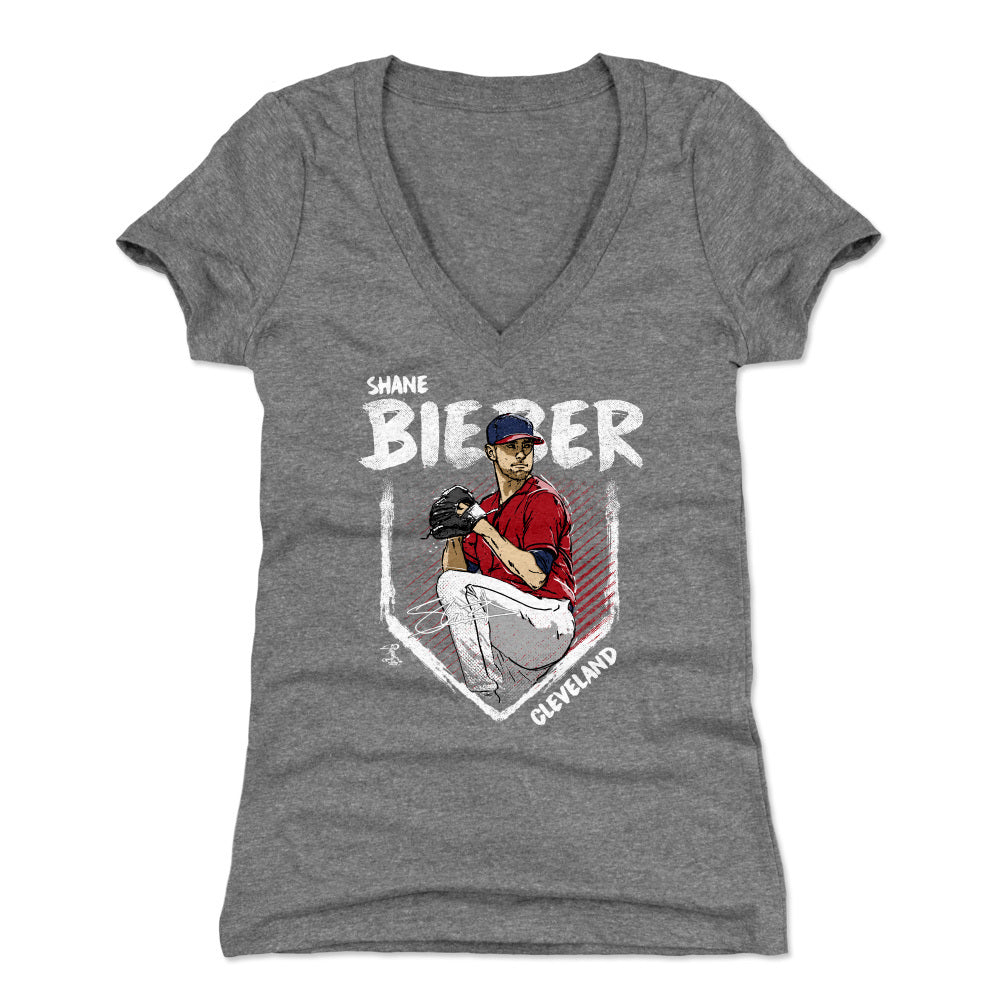 Shane Bieber Women's V-Neck T-Shirt | 500 LEVEL