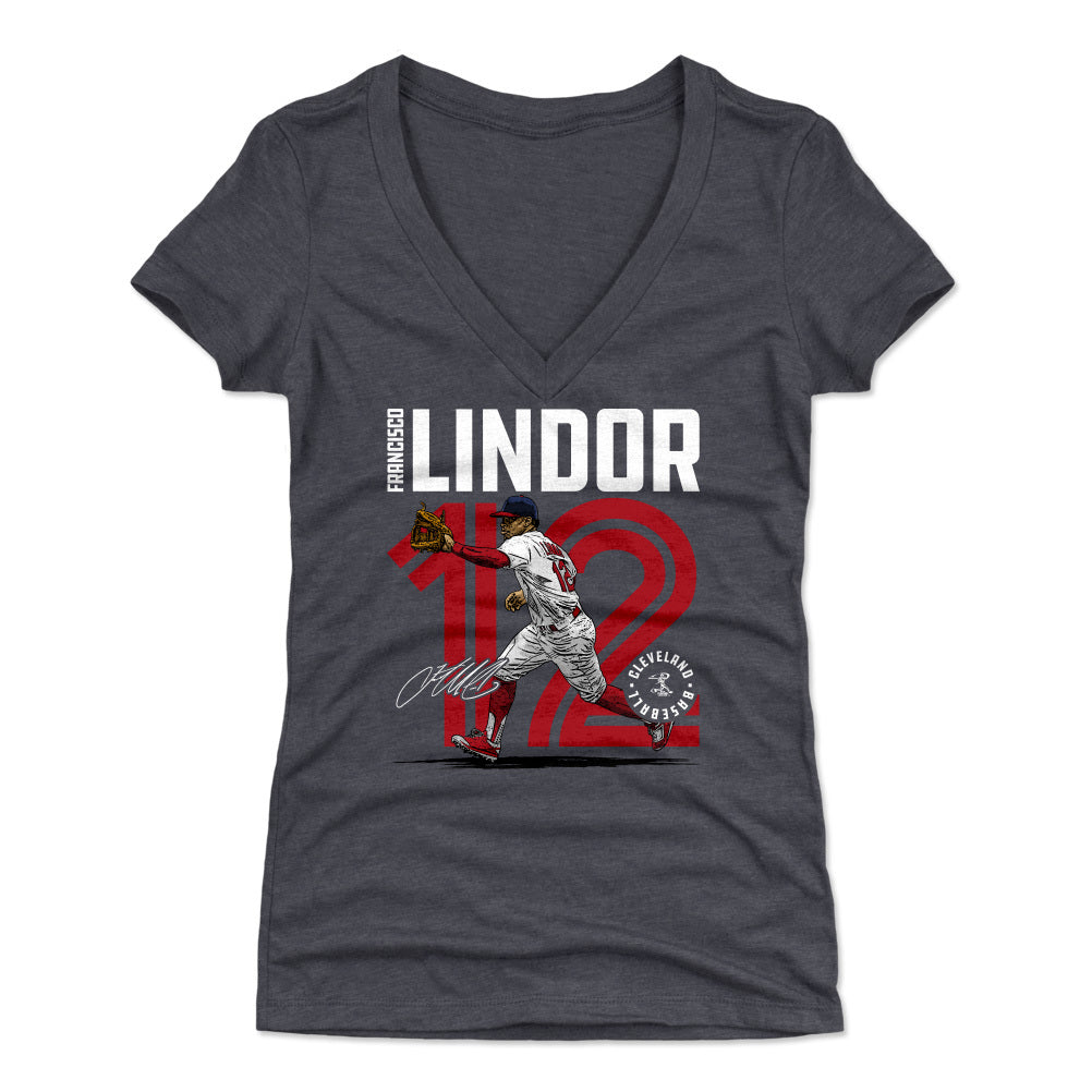 Francisco Lindor Women's V-Neck T-Shirt | 500 LEVEL
